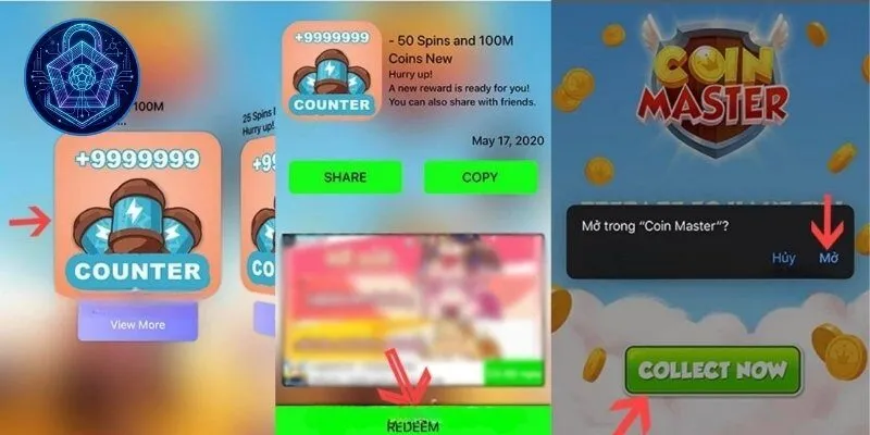 Cách nhận lượt quay Coin Master qua website Levvvel