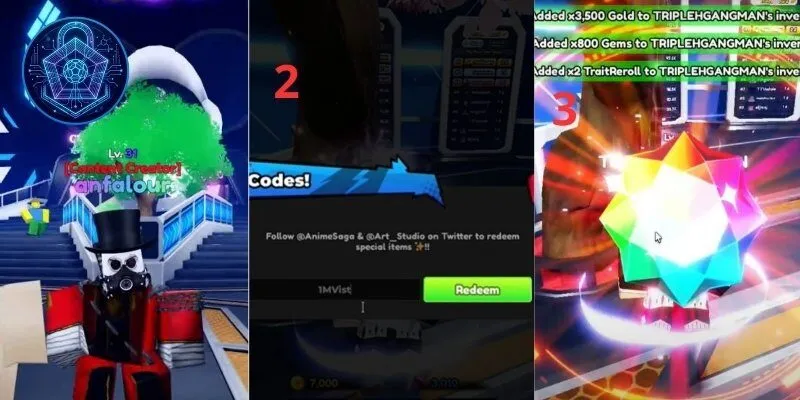 Cách nhập code Anime Saga Roblox